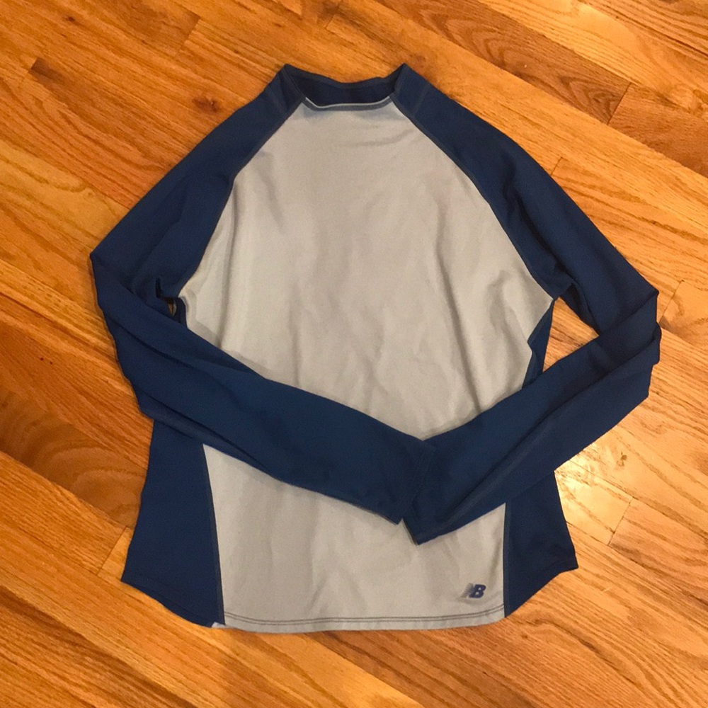 New Balance blue mock neck performance shirt